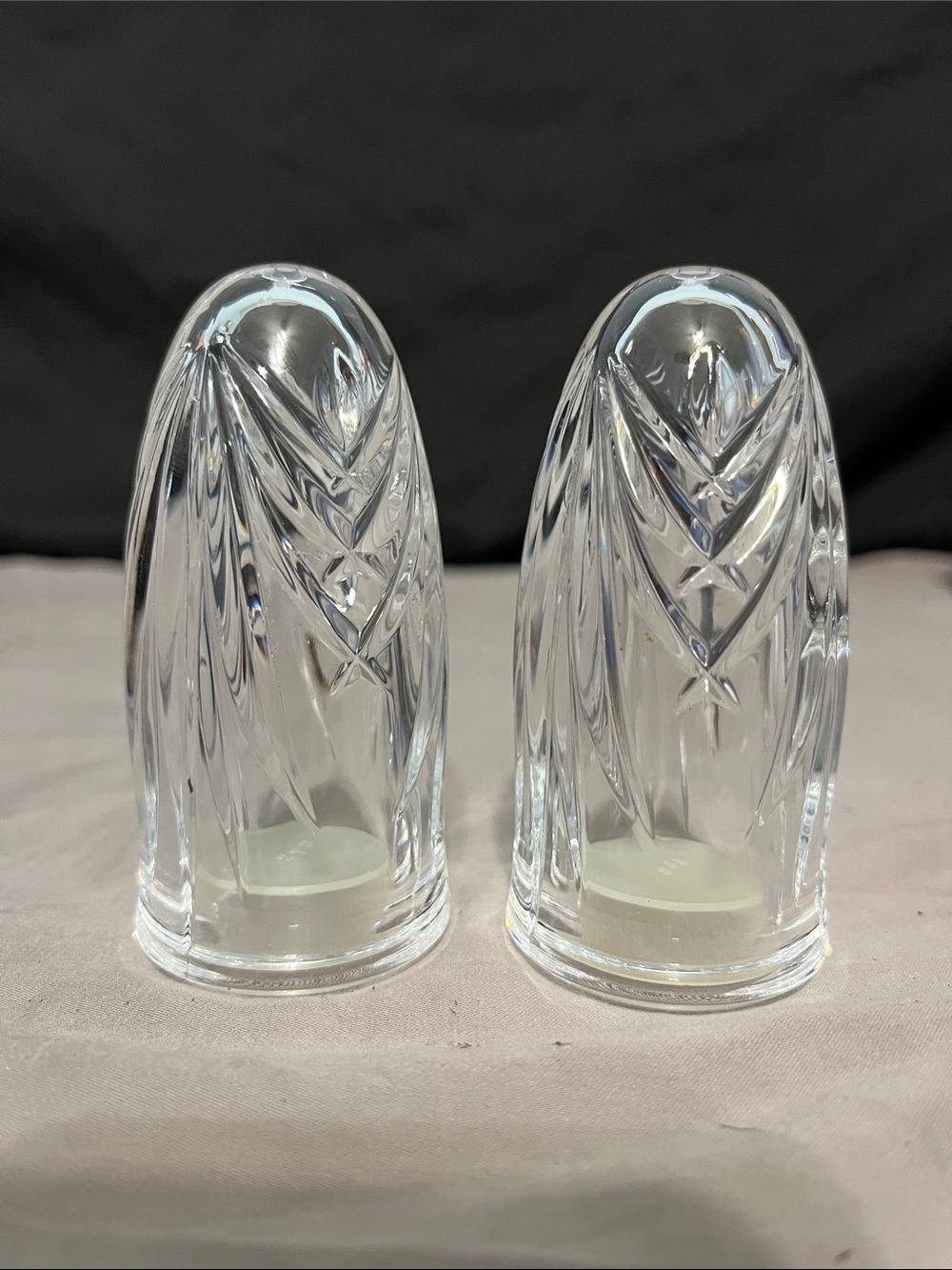 Cristal D'Arques-Durand Vincennes pattern crystal salt and pepper shakers